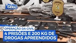 Quatro pessoas são presas e mais de 200 quilos de cocaína e skank são apreendidos em Manaus (AM)