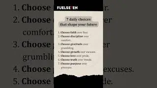 Daily Choices That Shape Your Future
