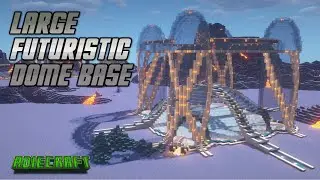 Large Futuristic Dome Base - Hyper Futuristic Minecraft Timelapse - Futuristic Minecraft Base design