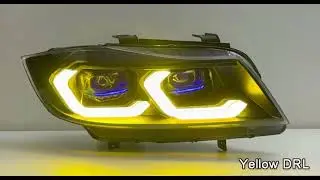 LED Headlights for 2005&ndash;2012 BMW E90/E91 3 Series &ndash; Dual Projector with Amber/White DRL