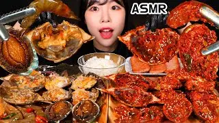 ASMR 밥도둑 장특집🦀 간장게장, 양념게장, 간장새우장, 양념새우장, 전복장, 스팸구이 먹방 MUKBANG MARINATED CRAB, SHRIMP, ABALONE