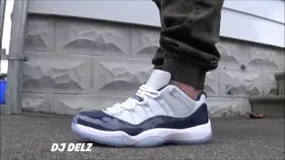 Air Jordan 11 Low Grey Mist Georgetown Sneaker On Feet Review