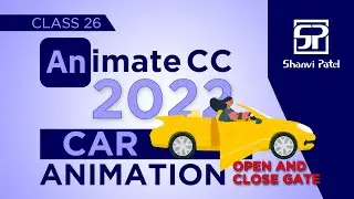 Adobe Animate CC 2022: Car Animation | Open & Close GATE | Flash tutorial | 2d animation | Hindi