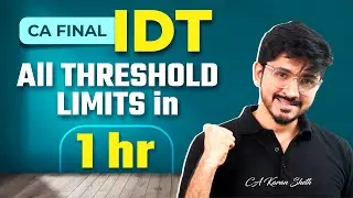 Threshold limits/Monetary limits in GST/IDT  Ca final Nov 24