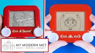 Рисунки Etch a Sketch от Джейн Лабович (также известной как Princess Sketch)