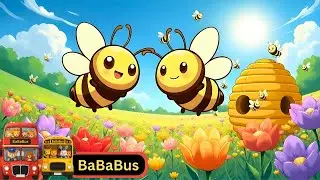 Buzzing Bee 🐝 Busy Busy Bee | Bee Song Counting 1 to 5 | BaBaBus Kids Songs & Rhymes