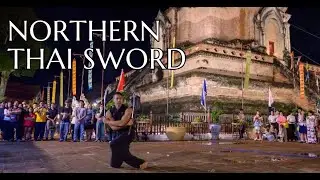 Lanna Double Sword Performance at Wat Umong by Kru Sakan - ฟ้อนเจิง ฟ้อนดาบ