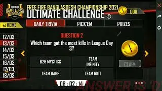 NEW EVENT IN FREE FIRE || ULTIMATE CHALLENGE DAILY TRIVIA ANSWERS ( PART 1)