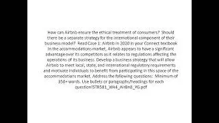 How can Airbnb ensure the ethical treatment of consumers Should there be a separate strategy