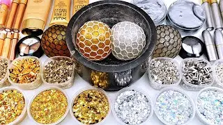 Satisfying ASMR Video & Slime Fun : How to Make Rainbow Gold Silver Glitter Makeup Slime #GoGoSlime