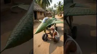 Indian Fighter Jet ✈️ made from palm leaves | mini wood toys | wooden craft #ai #trending #craft
