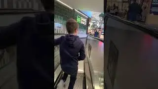 Narrow Escalators near food court at Westfield Montgomery Mall, MD
