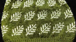 Easy knitting pattern/Two colour Knitting tutorial/Kids sweater design/leaf 🌿 wala design/