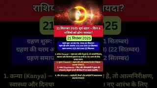 सूर्य ग्रहण के दिन 4 राशिफल वाले होगे मालामाल | Surya Grahan rashifal 2025