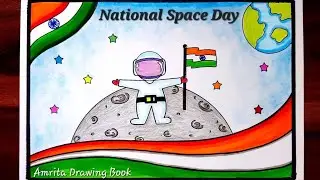 National Space Day Drawing easy | National Space Day Poster Ideas | Easy Poster Drawings