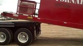 Mobile Tornado Shelters - Unloading the RED DOG CREWSAFE Storm Shelter unit