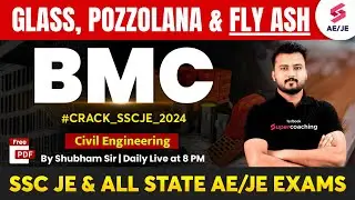 Glass, Pozzolana & Fly Ash | Building Material for SSC JE 2024 | Civil by Shubham Sir