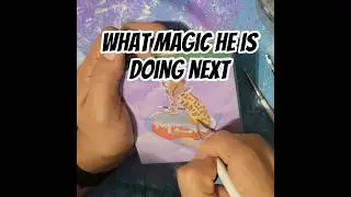 Magic Wand 4x4 acrylic on wood panel #bissiart #whimsical