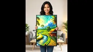 Van Gogh-Inspired Rice Terraces Wall Art | Filipino Bahay Kubo Canvas Decor