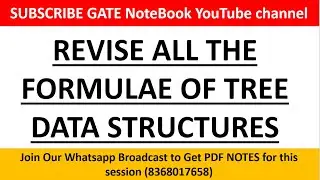 REVISE All the Formulae of Tree Data Structures in 30 Min (Unacademy Discount code : HELLOSONU01)