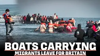 Three boats carrying migrants leave for Britain from northern France
