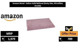 Amazon Brand   Solimo Solid Bathmat Dusty Lilac, Microfibre, Double
