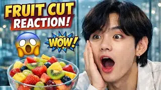 AI Fruit Cutting Glass 🍓 BTS OMG Reaction | BTS V REACTION 😱 Glass Fruit Cut OMG!