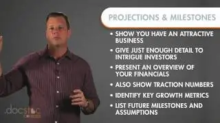 Projections & Milestones Slide - Creating The Killer Business Plan