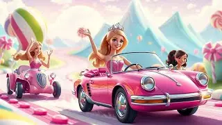 Princess Barbie Fun Ride 👸🚘| Kids Colourful Animation Video Song | Fun Folk Tales | Toddlers Song 🍭🎊