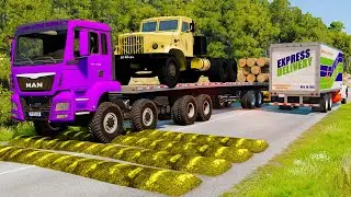 Trucks vs Speed Bumps SPECIAL #2 | BeamNG Drive - Long Video | BeamNG AMG