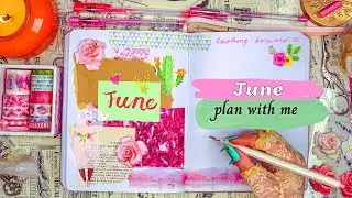 PLAN WITH ME JUNE 2022 📖: llama theme in pink and green