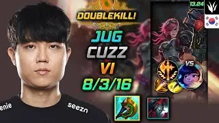 Vi Jungle Build Cuzz Divine Sunderer Conqueror - LOL KR Challenger Patch 13.24