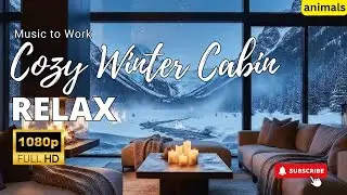 Cozy Snowy Cabin Ambience ❄️ Warm Jazz Piano & Crackling Fire for Deep Focus and Calm