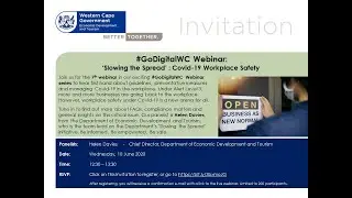 #GoDigitalWC Webinar on COVID-19 Workplace Safety - 10 June 2020