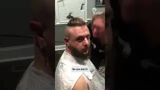 Wait, what did she do?! 👀 #pranks #hair #funny #dare #shorts
