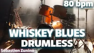 SLOW & INTENSE Whiskey Blues Drumless Backing Track | 70 BPM