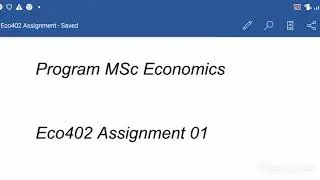 Eco402 100% Assignment 01 solution spring 2021