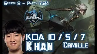 LZ Khan CAMILLE vs SION Top - Patch 7.24 KR Ranked