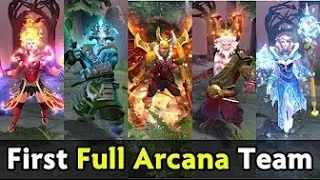 Full Arcana team on proscene &mdash; OG vs IG fastest GG | DAC 2017