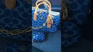 COACH ROWAN Denim Collection ❗️with  brass chain ⛓️ 😍 #coachoutlet #handbags #denimbag #wallet