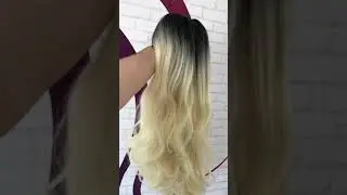 Front Lace Verix Loira com Raiz Preta Ondulada 70cm | Kira Perucas