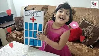 Hospital Model for LKG Project from waste material | Art & Craft for Kids | Richa and Twisha