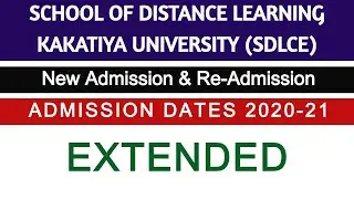 Kakatiya University Open Degree & Distance Education Admission | SLDEKU PG Admission Dates Extended