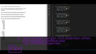 CSS 12 💻 text combine upright, text underline offset, text underline position and  text overflow pro