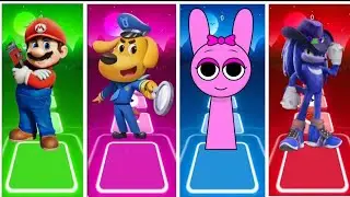 SUPER MARIO vs SHERIFF LABRADOR vs SPRUNKI vs SONIC /Tiles hop edm COFFIN DANCE 