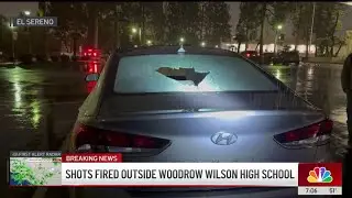 Cars struck by gunfire outside Woodrow Wilson High School in El Sereno