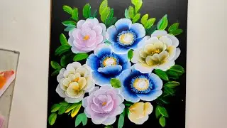 How to draw beautiful flowers with easy way/Easy flowers painting