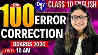 Top 100 Most Imp Error Correction Questions 🔥 Class 10 English Grammar 🔥 CBSE 2026 | Nikita Singh