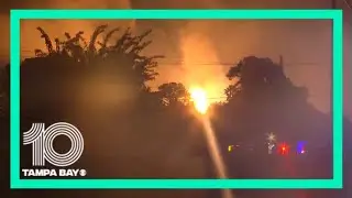 Gas Line rupture sparks massive fire in Sanford, Florida