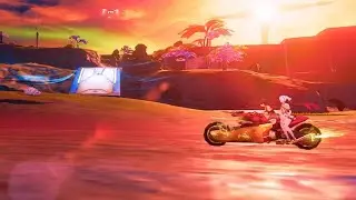 鳴潮 ツバキさんを乗っけてバイク走行する動画